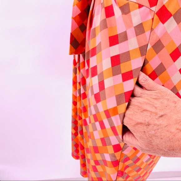 BCBG Max Azria Orange Diamond Print Ombré Dress - Picture 6 of 8